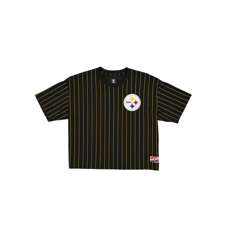 Pittsburgh Steelers Throwback Women’s Cropped Pinstripe T-Shirt