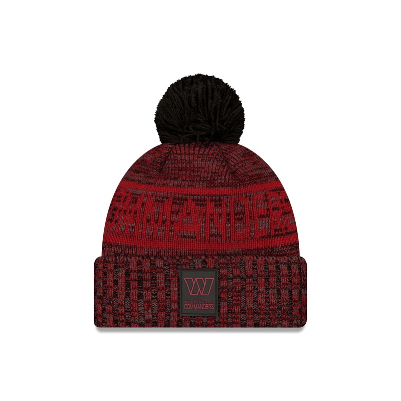 Washington Commanders 2025 Sideline Cold Weather Black Pom Knit Hat