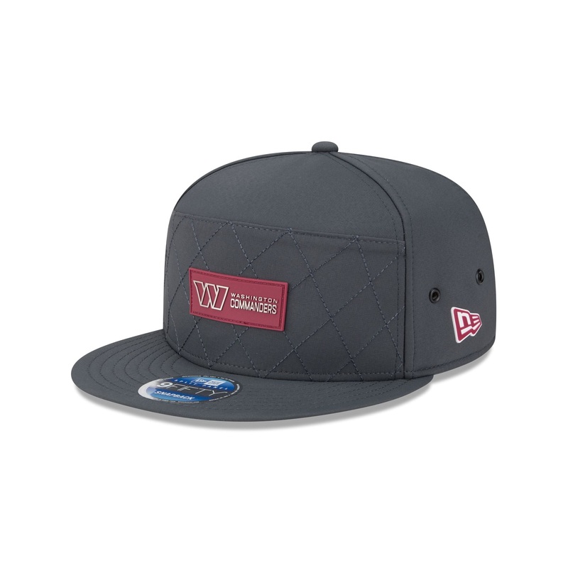 Washington Commanders 2025 Sideline Cold Weather Steel Clouds Split Panel 9FIFTY Snapback Hat