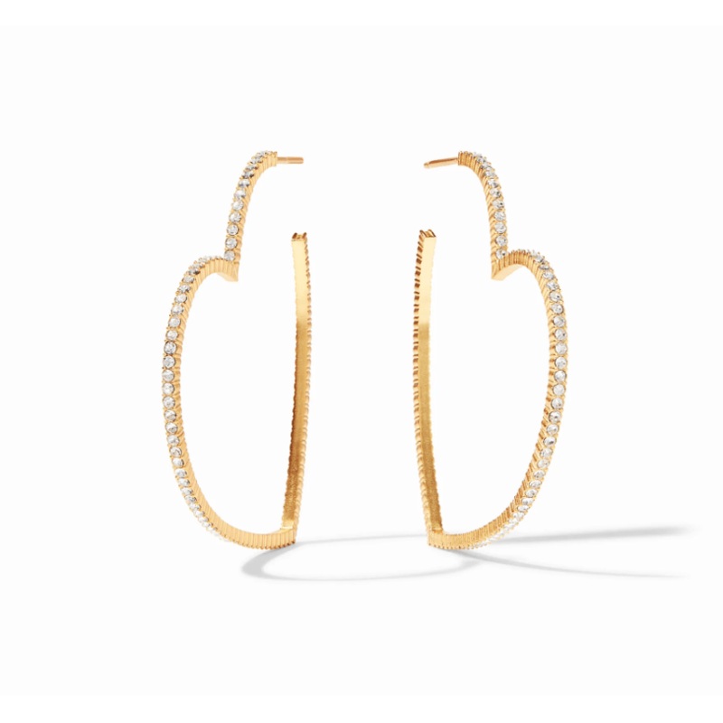 Esme Heart CZ Hoop Gold Cubic Zirconia Large