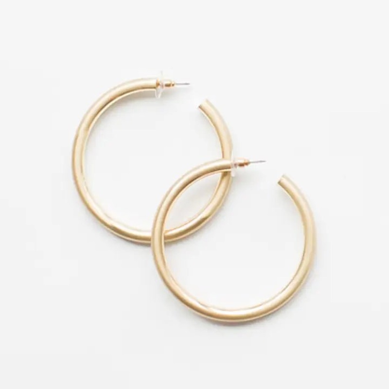 Estonia Hoop Earrings – Brushed Gold