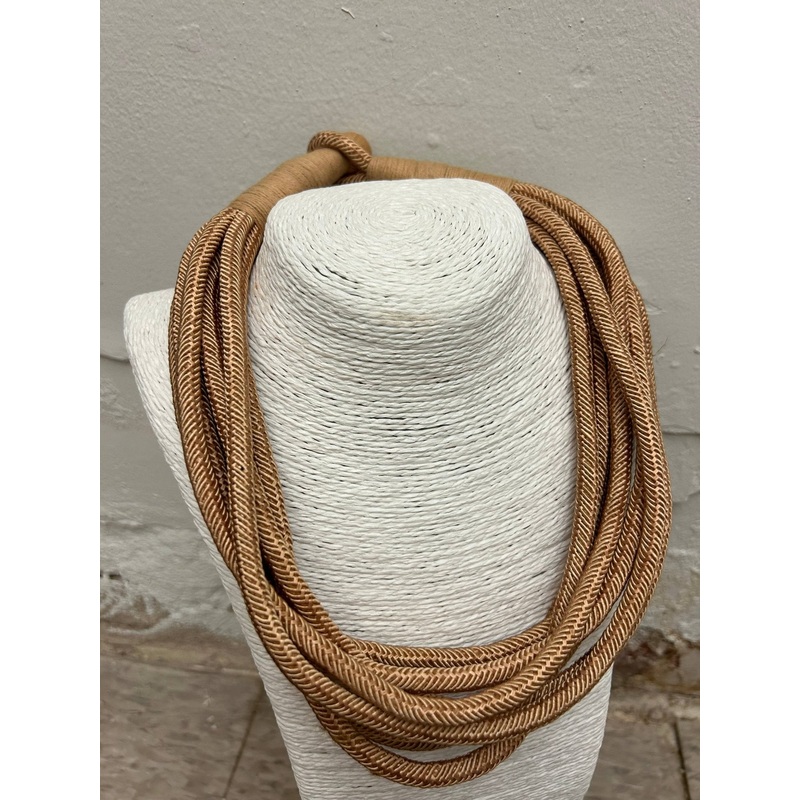 Slub 8-Strand Necklace – Tan