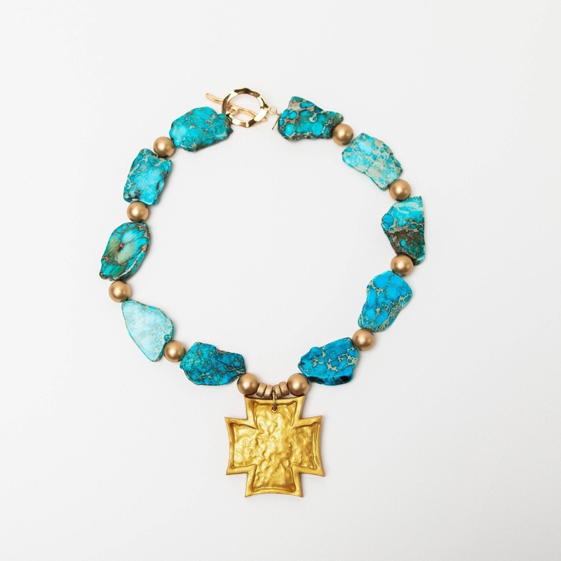 Turquoise Sea Jasper Nuggets with Neal Cross