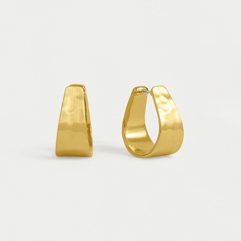 Mara Hinged Hoops – Gold