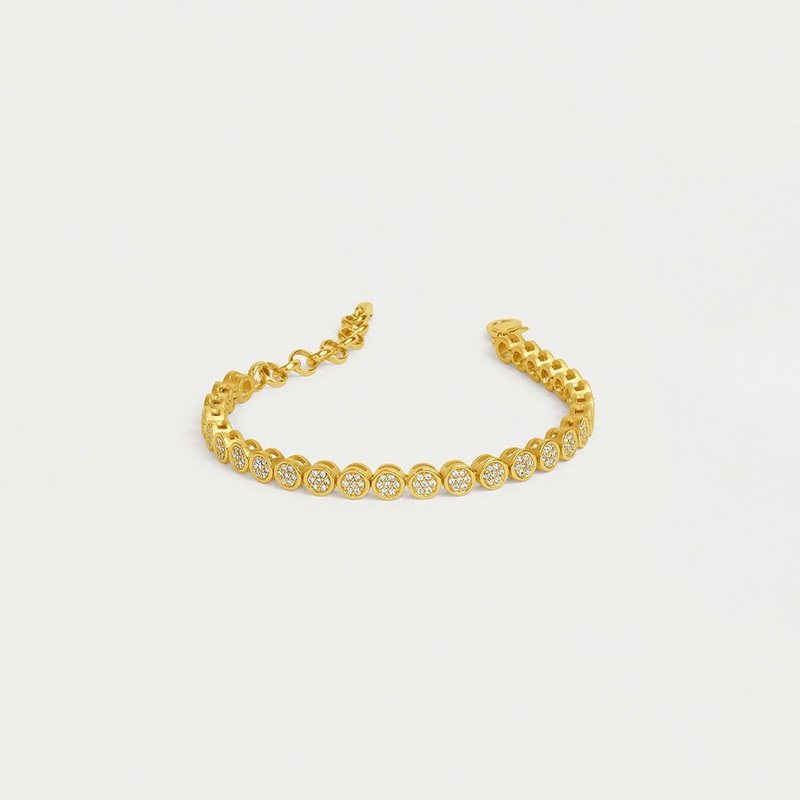 Mirabeau Pave Bracelet – Gold – White Topaz