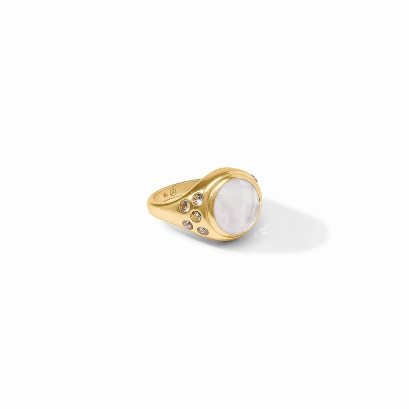 Rainbow Statement Ring – Iridescent Clear Crystal – Size 6