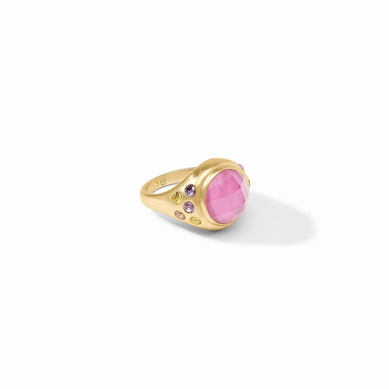 Rainbow Statement Ring – Iridescent Tourmaline Pink – Size 7