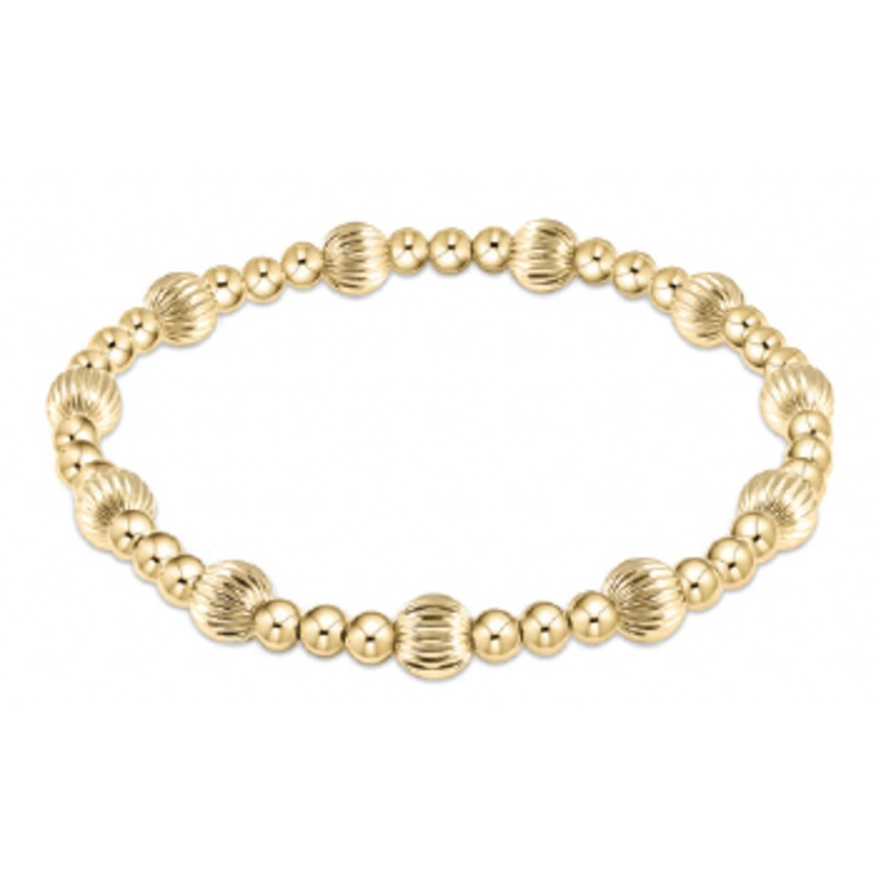 Extend Dignity Sincerity Pattern 6mm Bead Classic Gold