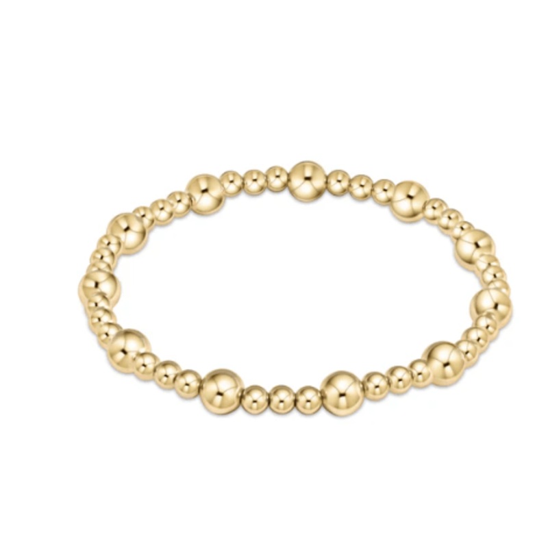 Extends – Classic Sincerity Pattern 6mm Bead Bracelet – Gold