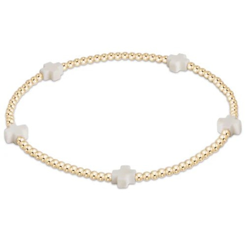 Signature Cross Small Gold Pattern 2mm Bracelet – Off-White