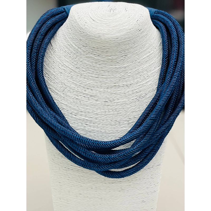 Slub 8-Strand Necklace – Navy