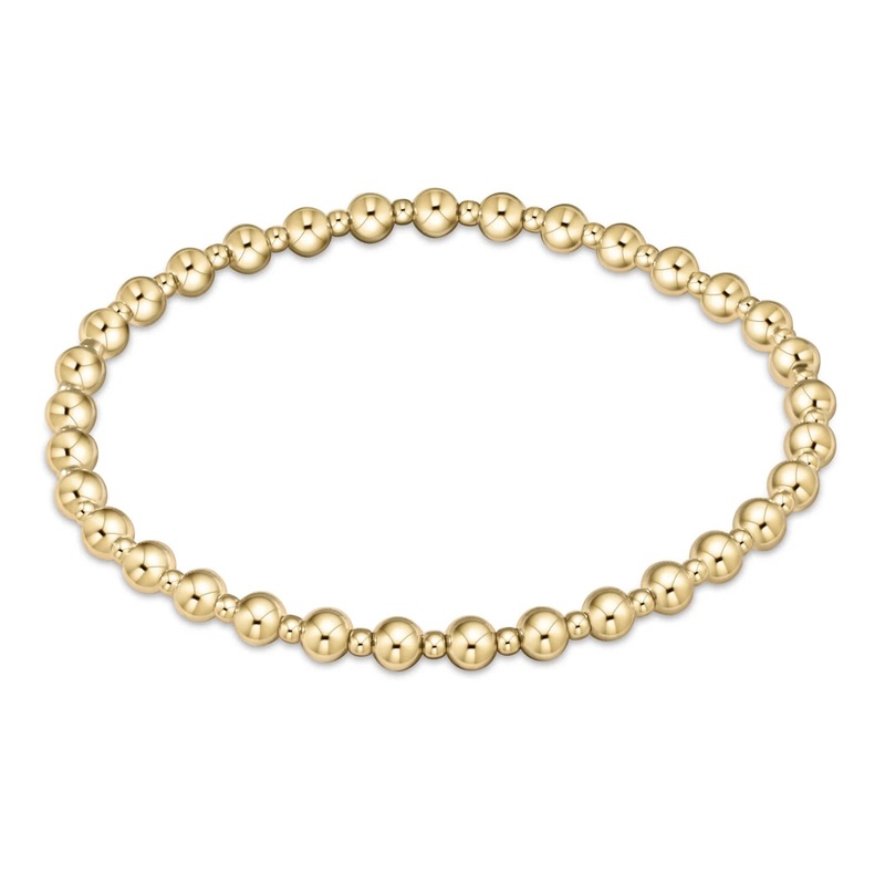 Extends Classic Grateful Pattern 4mm Bead Bracelet- Gold