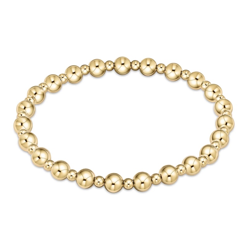 Extends Classic Grateful Pattern 5mm Bead Bracelet- Gold