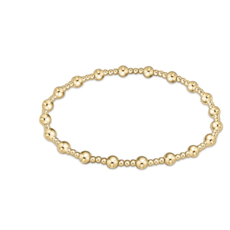 Extends – Classic Sincerity Pattern 4mm Bead Bracelet – Gold