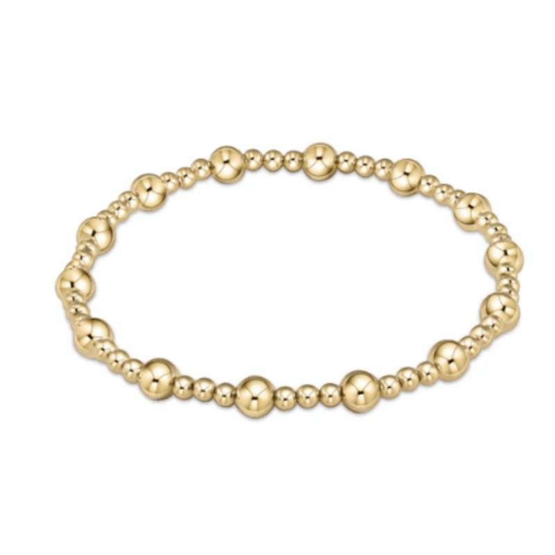 Extends – Classic Sincerity Pattern 5mm Bead Bracelet – Gold