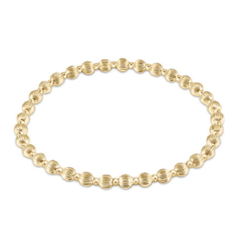 Extends Dignity Grateful Pattern 4mm Bead Bracelet – Gold