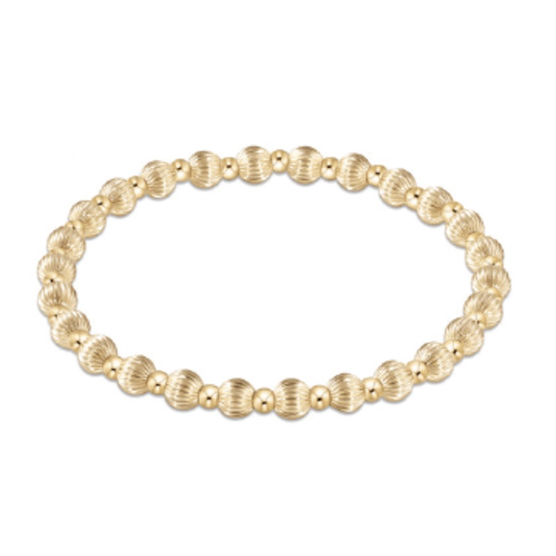 Extends Dignity Grateful Pattern 5mm Bead Bracelet – Gold
