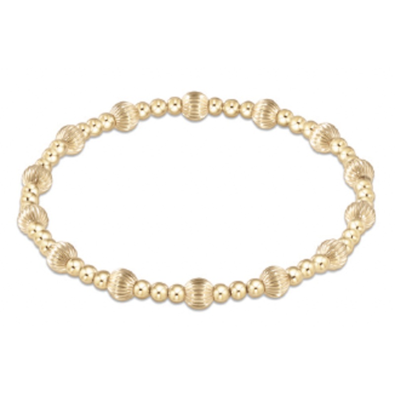 Extends Dignity Sincerity Pattern 5mm Bead Bracelet – Gold