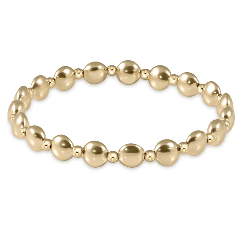 Extends Honesty Gold Grateful Pattern 6mm Bead Bracelet