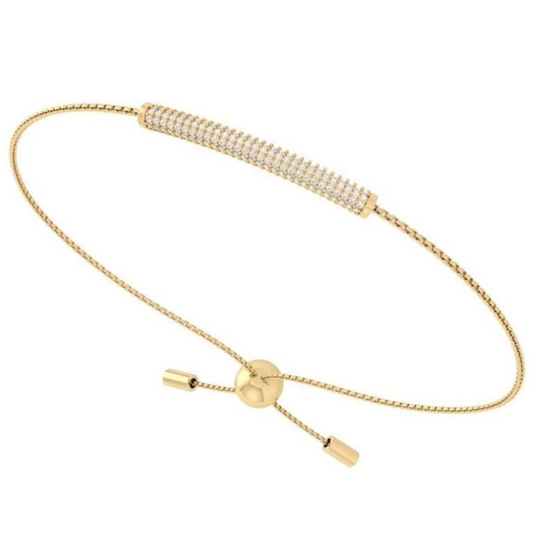 Juliette Pav Chain Bracelet – Gold – White Topaz