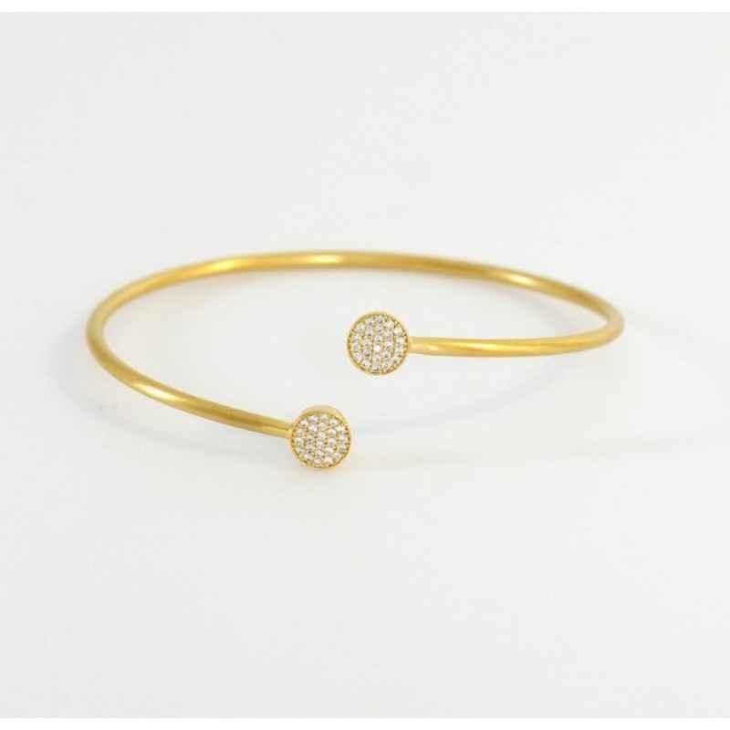 Mirabeaux Pave Twist Bangle – Gold – White Topaz