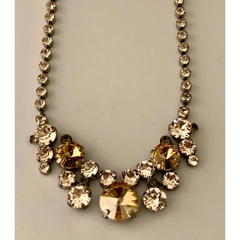 Sorrelli Petite Round Crystal Cluster Line Necklace