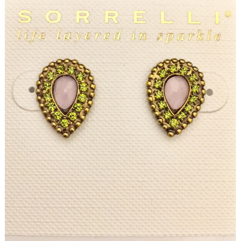 Sorrelli Semi-Precious Pear Post Earrings
