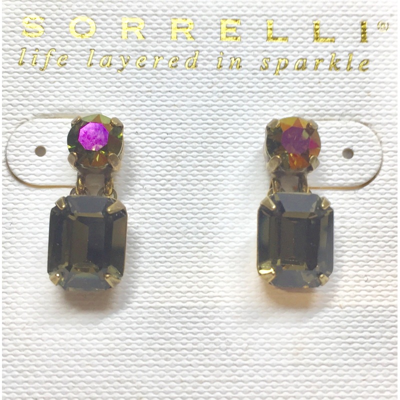 Sorrelli Crystal Octagon and Round Post Earrings