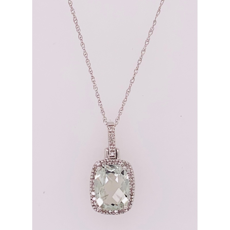 10K Amethyst & Diamond Pendant
