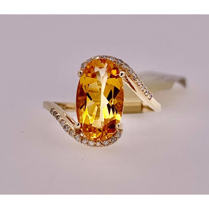 10K Citrine & Diamond Ring