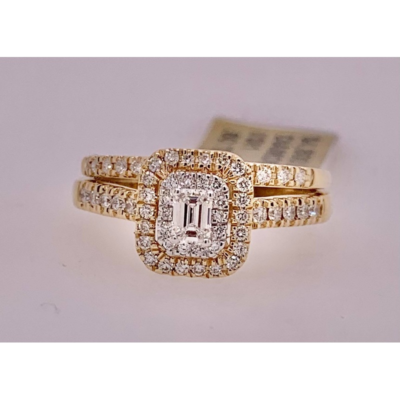 14K Diamond Engagement Ring With Matching Band