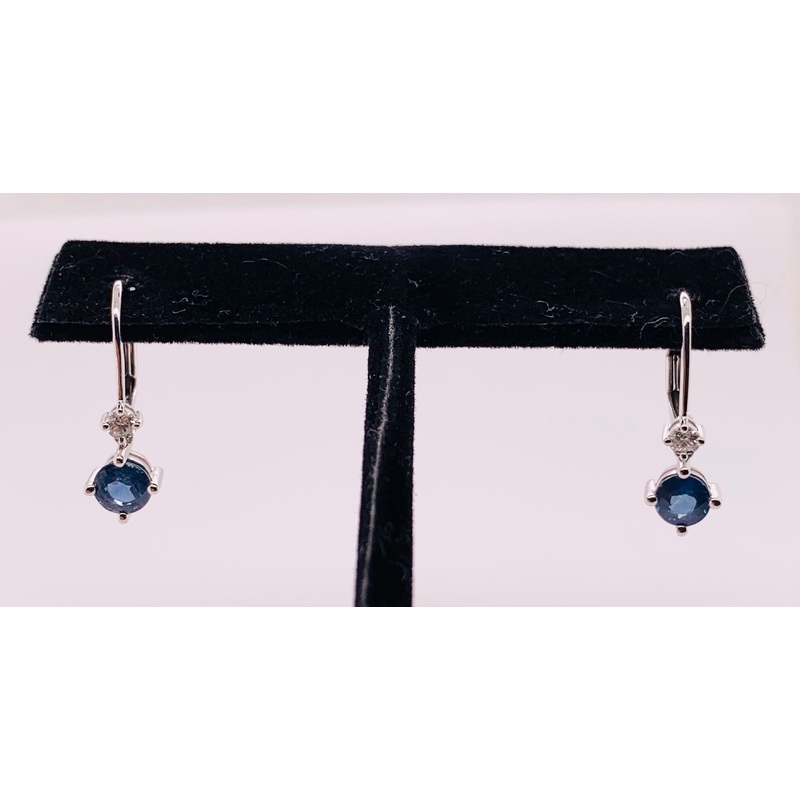 14K Sapphire and Diamond Earrings