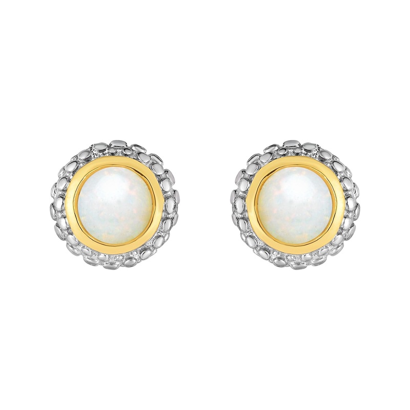 Phillip Gavriel Sterling/18K Opal Earrings