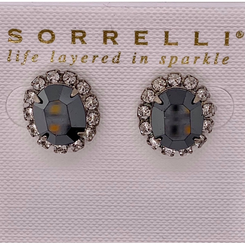 Sorrelli Crystal Encrusted Oval Stud Earrings