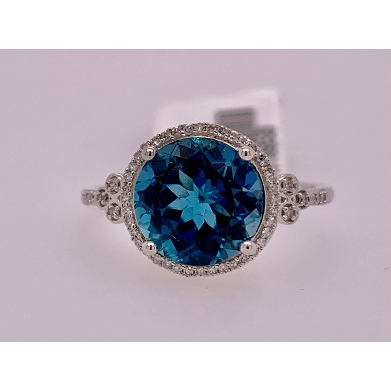14K London Blue Topaz & Diamond Ring