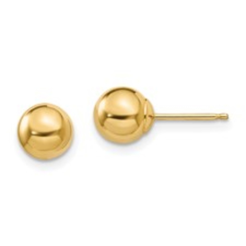 14k Polished 6mm Ball Post Earrings