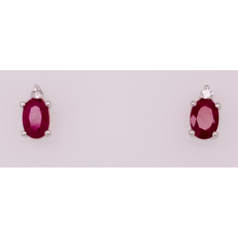 14K Ruby & Diamond Earrings