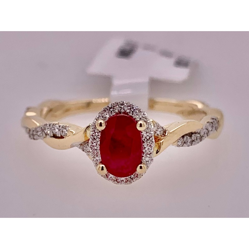 14K Ruby & Diamond Ring