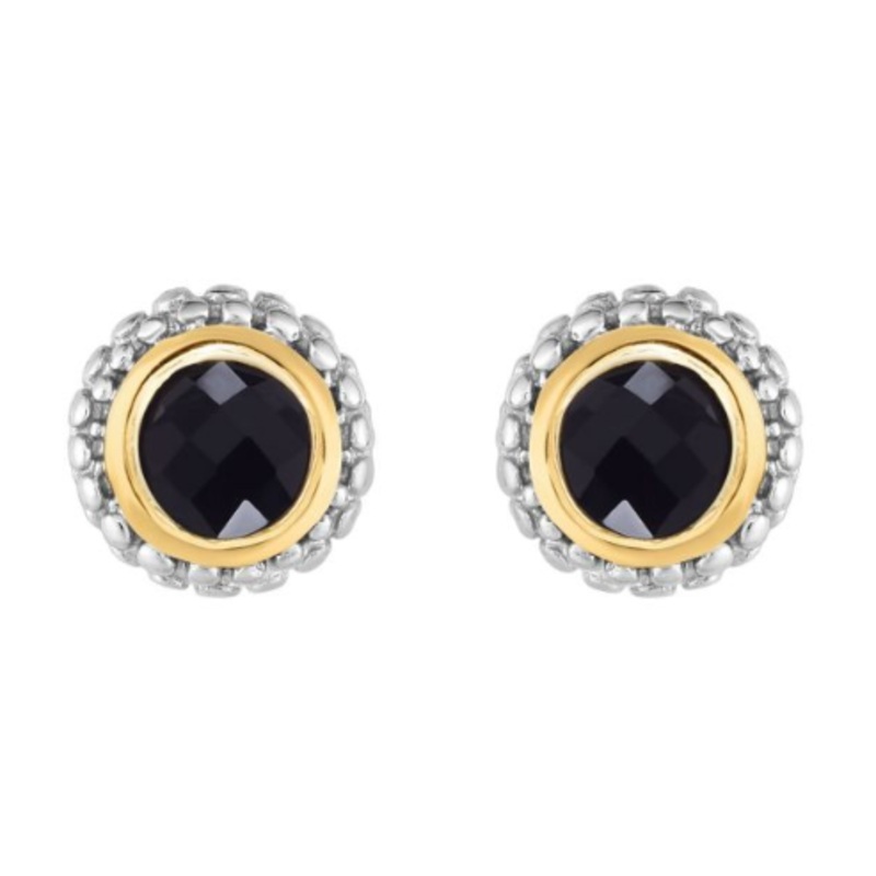 Phillip Gavriel Sterling/18K Onyx Earrings