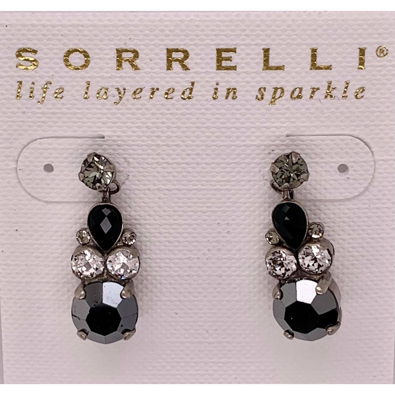 Round and Pear Crystal Post Earring