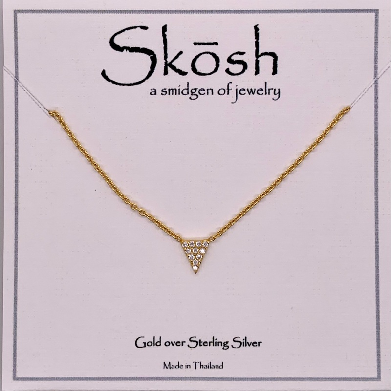 Skosh CZ Pave’ Triangle Necklace