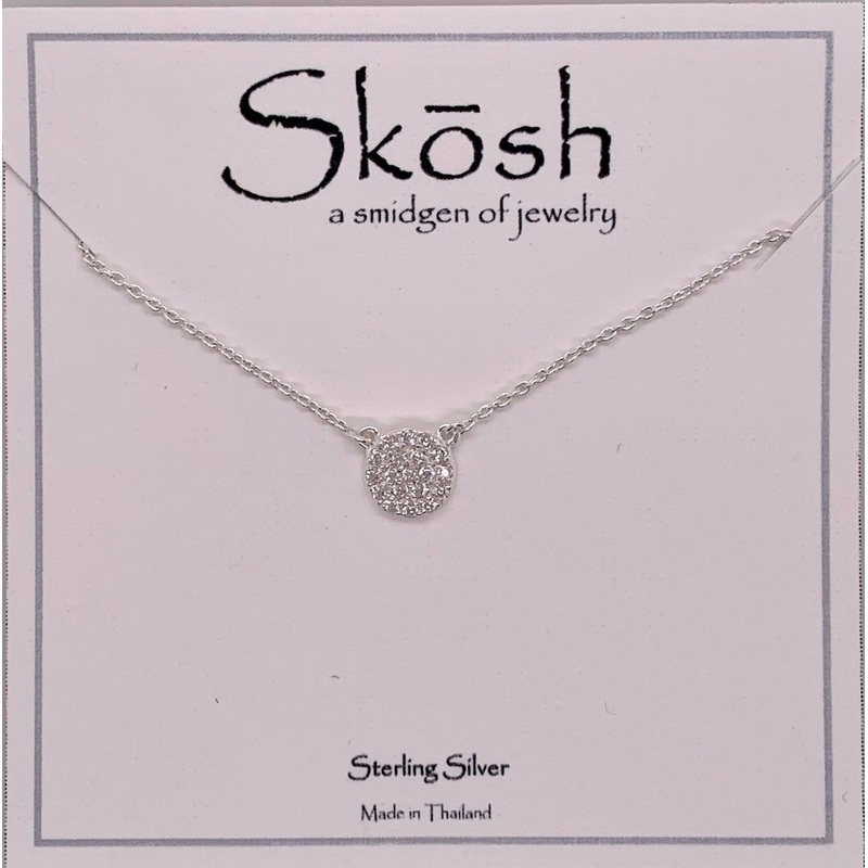 Skosh Pave’ CZ Disc Necklace