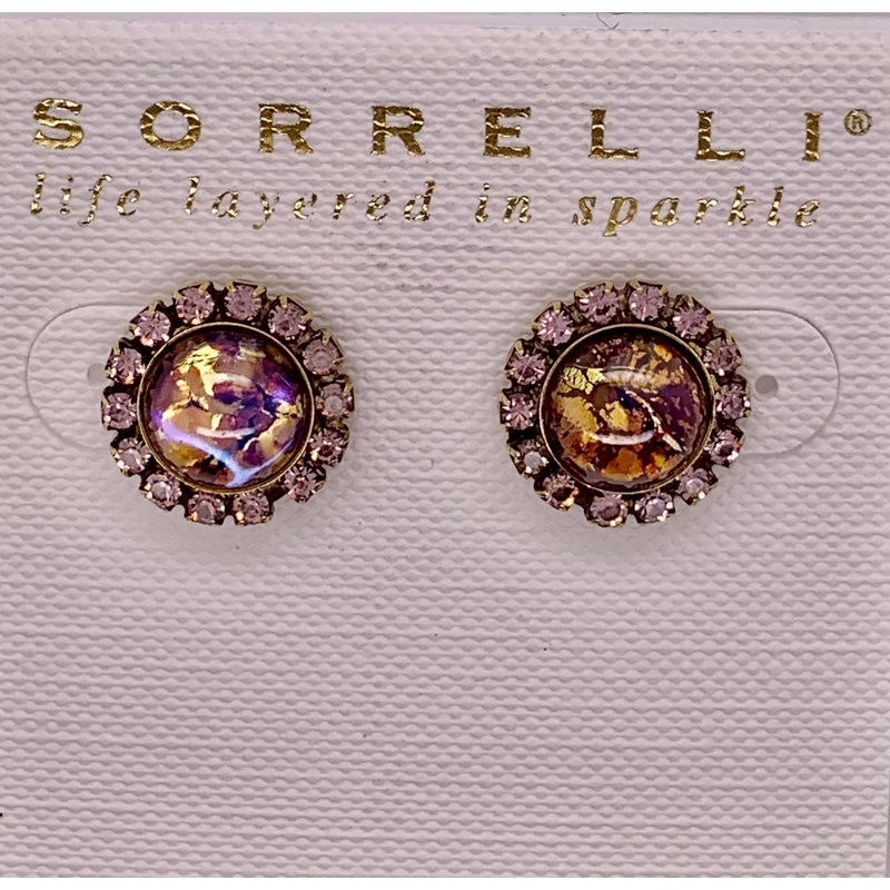 Sorrelli Circular Stud Earring with Rhinestone Edging