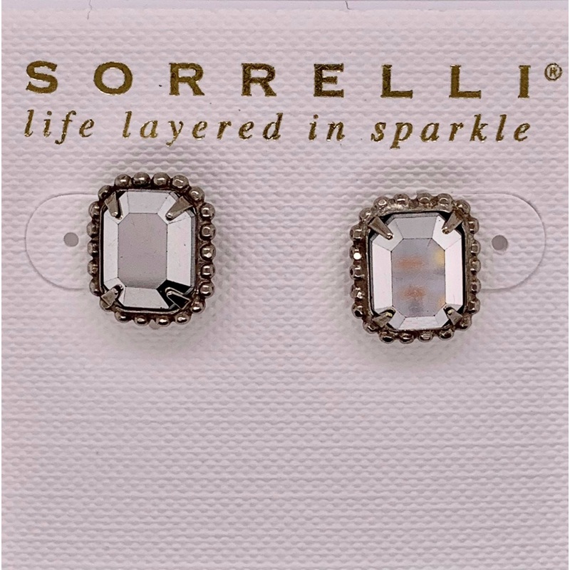 Sorrelli Scalloped Emerald Cut Stud Earrings