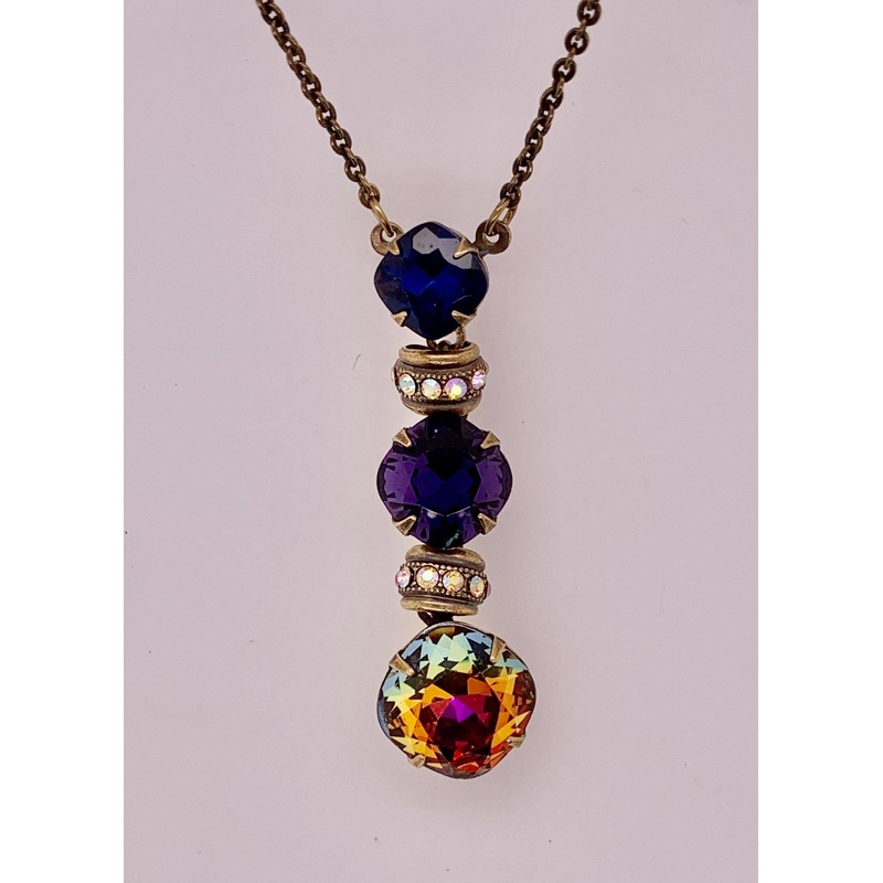 Sorrelli Three-Tiered Drop Crystal Pendant Necklace