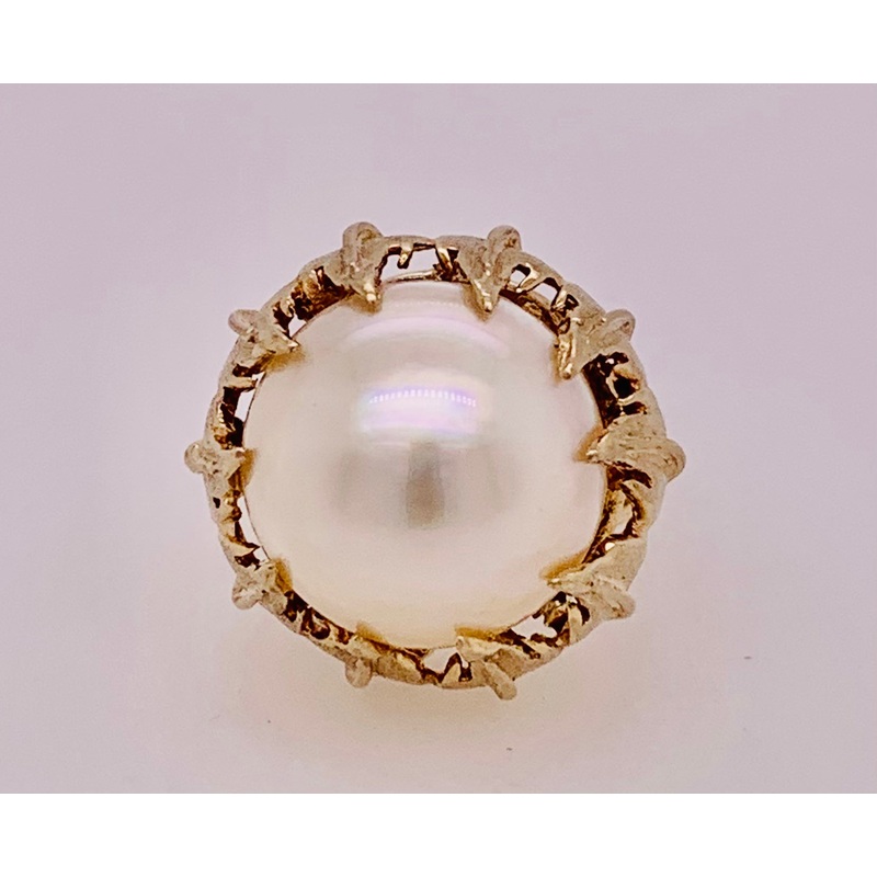 14K Gold Estate Mabe Pearl Ring