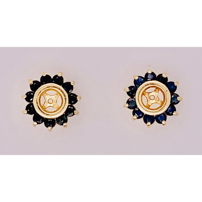 14K Gold Sapphire Earring Jackets