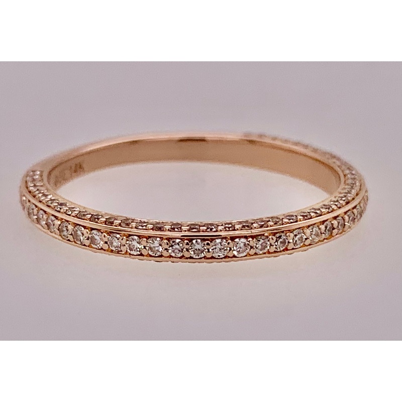 14K Rose Gold Diamond Band