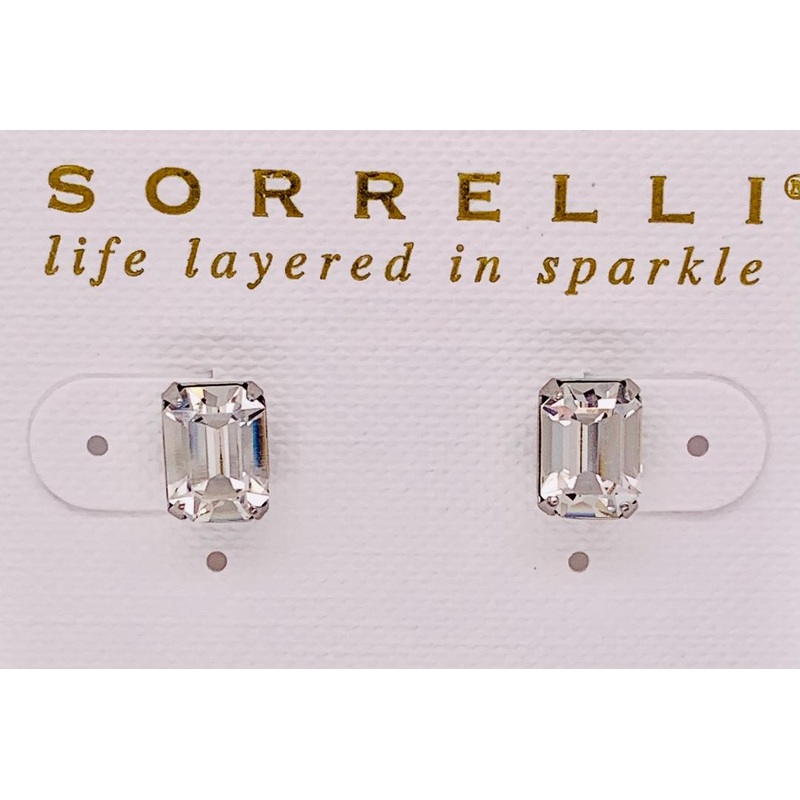 Mini Emerald Cut Stud Earrings