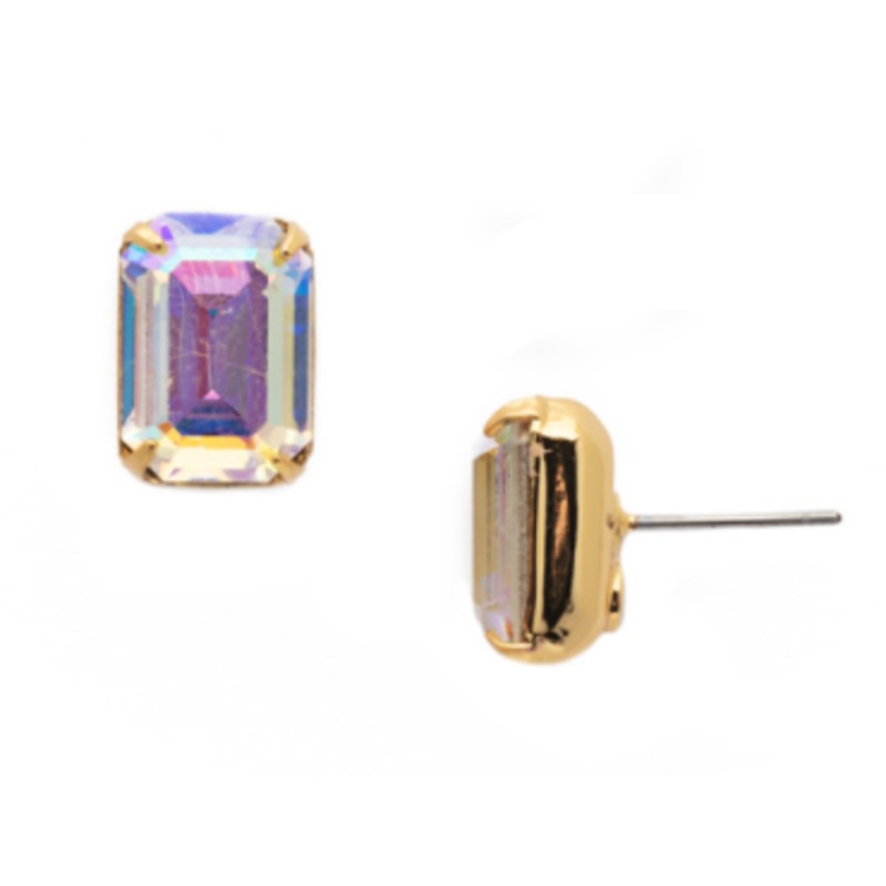 Petite Emerald Cut Stud Earrings